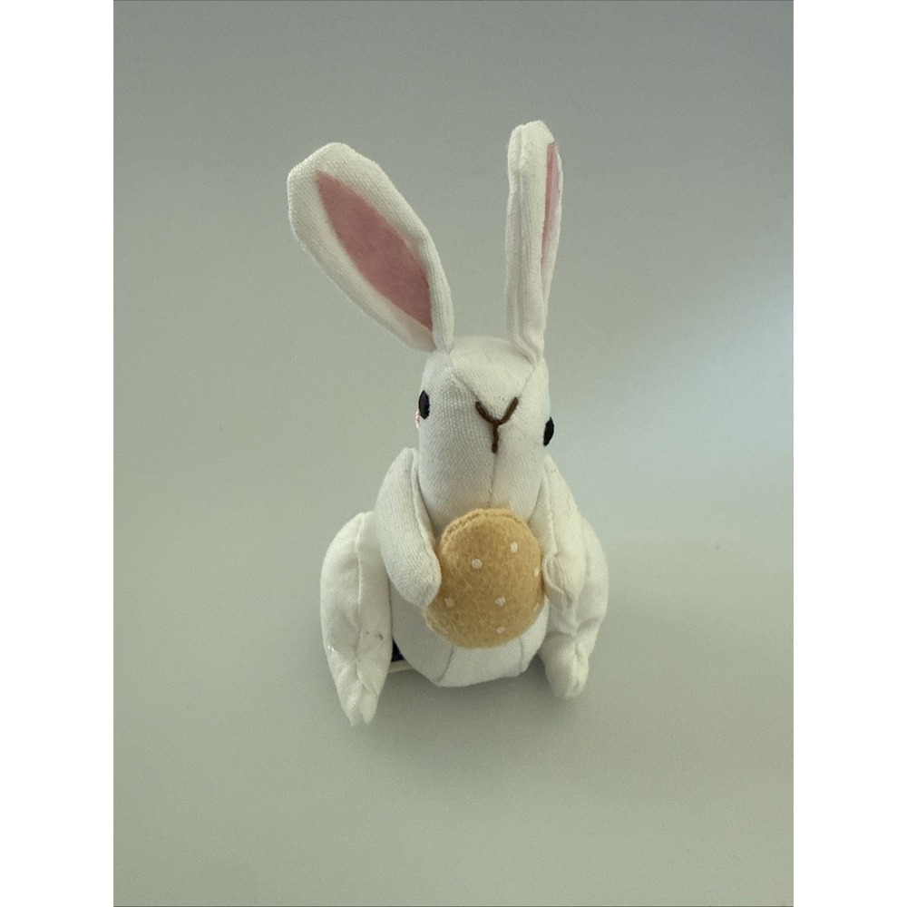 2026 Target Spritz White Easter Bunny with Egg Fabric Figurine
